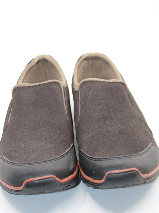 Lands\' End Men Casual Shoes Moccasins Slip on 8.5 Loafers Brown Suede Cushion main image 5
